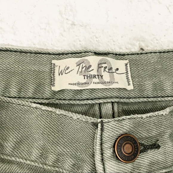 FREE PEOPLE We The Free Loving Good Vibrations Cutoff Olive Green Denim Shorts - Picture 9 of 13
